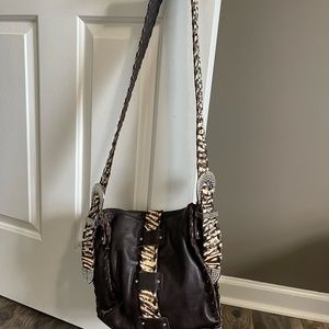 Charm and luck genuine leather crossbody
